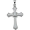 Children's Petite Diamond Fleur-de-Lis Cross 14k White Gold Pendant