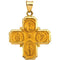 14k Yellow Gold Hollow Four-Way Cross Medal (25x24.25 MM)