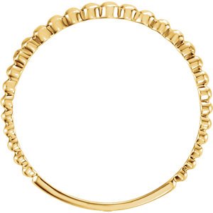 Beaded 1.7mm Stacking Ring, 14k Yellow Gold