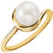 White Freshwater Cultured Pearl Bypass Ring, 14k Yellow Gold (7.5-8.00mm ) Size 7