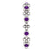 Genuine Amethyst Beaded Ring, Rhodium-Plated Sterling Silver