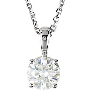 Diamond Pendant Necklace in 14k White Gold, 18" (.50 Cttw)