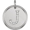 Diamond Initial "J" Pendant, Rhodium-Plated 14k White Gold (.05 Ctw, Color G-H, Clarity I1)