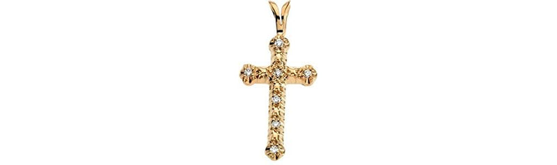 Diamond Cross 14k Yellow Gold Pendant