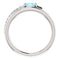 Aquamarine and Diamond Bypass Ring, Rhodium-Plated 14k White Gold (.125 Ctw, G-H Color, I1 Clarity)