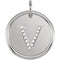 Diamond Initial "V" Pendant, Sterling Silver (.06 Ctw, Color GH, Clarity I1)