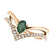 Chatham Created Alexandrite Pear and Diamond Chevron 14k Rose Gold Ring (.145 Ctw,G-H Color, I1 Clarity)