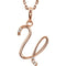 5-Stone Diamond Letter 'U' Initial 14k Rose Gold Pendant Necklace, 18" (.03 Cttw, GH, I1)