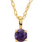 Children's Amethyst Solitaire 14k Yellow Gold Pendant Necklace, 14"