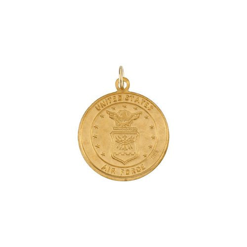 14K Yellow Gold Saint Christopher U.S. Air Force Medal on an 18 Inch Chain