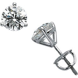 Ave 369 14k White Gold Diamond Stud Earrings ( GH Color, SI2-SI3 Clarity )