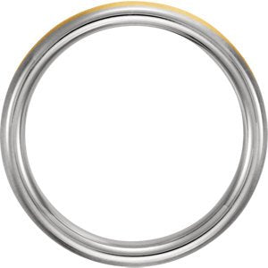 18k White and Yellow Gold Satin-Brushed 4mm Comfort-Fit Band