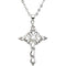 White Freshwater Cultured Pearl Cross 'Confirmed by Grace' Rhodium Plate Sterling Silver Necklace, 18"