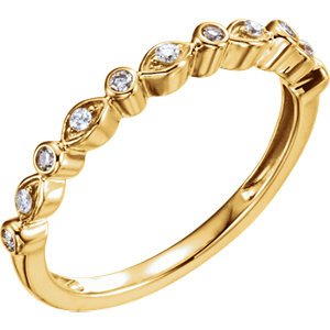 Diamond Stackable 1.7mm Band, 14k Yellow Gold (1/8 Cttw, H+ Color, SI Clarity) Size 7