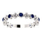 Chatham Created Blue Sapphire Beaded Ring, Rhodium-Plated 14k White Gold