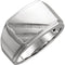 Men's Hammered and Polished Signet Ring, Rhodium-Plated 14k White Gold, Size 10