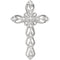 Diamond Milgrain Cross Rhodium-Plated 14k White Gold Pendant (.07 Ctw, H+ Color, I1 Clarity)