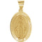 14k Yellow Gold Oval Hollow Miraculous Medal (25x17.75 MM)