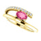 Pink Tourmaline and Diamond Bypass Ring, 14k Yellow Gold (.125 Ctw, G-H Color, I1 Clarity)