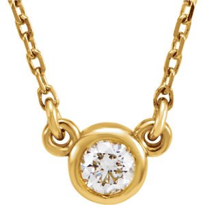 Diamond Solitaire 14k Yellow Gold Pendant Necklace, 18" (1/6 Cttw)