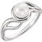 Platinum White Freshwater Cultured Pearl Ring (6.5-7.00mm)