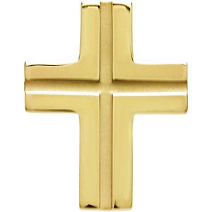 Inlay Greek Cross 14k Yellow Gold Pendant (26.50X20.50 MM)