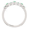 Emerald 7-Stone 3.25mm Ring, Rhodium-Plated 14k White Gold, Size 6