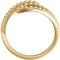 Beaded Bypass Ring, 14k Yellow Gold