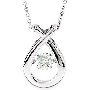 Mystara Diamond Teardrop Pendant 14k White Gold Necklace, 18" (3/8 Cttw)