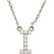 14k White Gold Diamond Alphabet Letter I Necklace (1/10 Cttw, GH Color, I1 Clarity), 16.25" to 19.25"