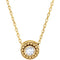 Diamond Solitaire Granulated Bead Design Slide 14k Yellow Gold Pendant Necklace, 16" (.10 Cttw)