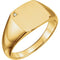 Men's Diamond Satin Signet Ring, 14k Yellow Gold (.0075 Ct, G-H Color, I1 Clarity)