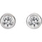 White Sapphire Stud Earrings, Rhodium-Plated 14k White Gold