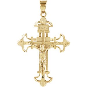 Fleury Crucifix 14k Yellow Gold Pendant (29X21.5MM)