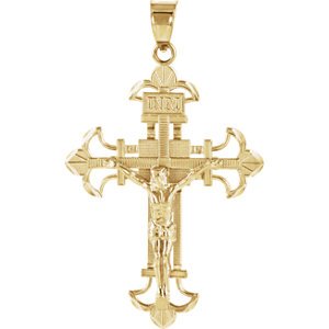 Fleury Crucifix 14k Yellow Gold Pendant (36X27.5MM)