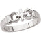 Women's 'Joined By Christ' Cross Ring, 6mm Rhodium-Plated 10k White Gold, Size 6