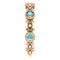Blue Zircon and Diamond Vintage-Style Ring, 14k Rose Gold, Size 7.75