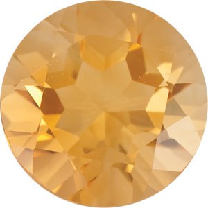 Round Citrine Disc Pendant, 14k Yellow Gold