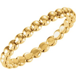 18k Yellow Gold Granulated Bead 2.5mm Stackable Band