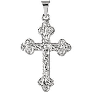 Botonee Cross Rhodium-Plated 14k White Gold Pendant (23.50X17MM)