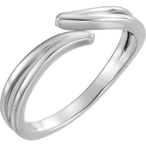 Satin-Finish Bypass Ring, Rhodium-Plated 14k White Gold, Size 7