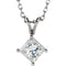 Princess-Cut Diamond Solitaire Pendant Necklace, Rhodium Plate 14k White Gold, 18" (1/2 Ctw, GH, I1)