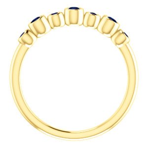 Blue Sapphire 7-Stone 3.25mm Ring, 14k Yellow Gold