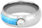 Moissanite, Asymmetrical Turquoise 8mm Titanium Comfort-Fit Band, Size 7.75