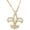 Diamond Fleur-De-Lis 14k Yellow Gold Pendant Necklace, 16" (1/4 Cttw)