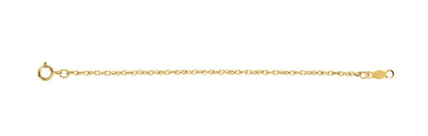 14k Yellow Gold 1.25mm Rope Chain, 18"