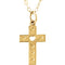 Youth Cross and Heart 14k Yellow Gold Pendant (18.80X9.10 MM)