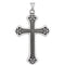 Fancy Trefoil Cross 14k White Gold Pendant