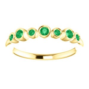 Emerald 7-Stone 3.25mm Ring, 14k Yellow Gold