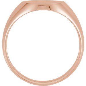 Men's Brushed Hollow Signet Ring, 14k Rose Gold (18x16mm)